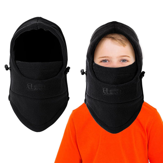 AYPOW Kids Winter Thermal Fleece Balaclava, Multifunctional Windproof Adjustable Face Cover Ski Mask, Warm Fleece Hat Cap Hood Neck Warmer Scarf for Boys Girls Cycling Skating Hiking Outdoor Sports