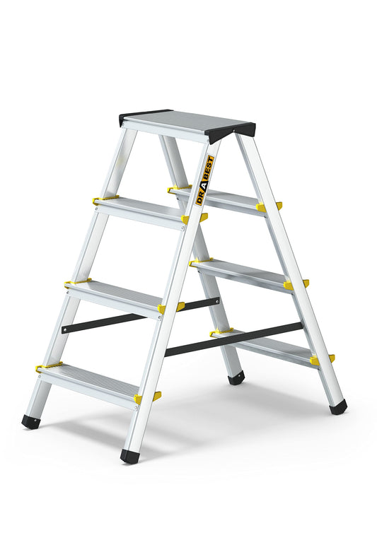 - Drabest PRO SERIES LADDERS 2x4-Step Aluminum Double-Sided Household Ladder | 150 KG –Aluminum Step Ladder | Ladders Multi Purpose | Folding Step Ladder –