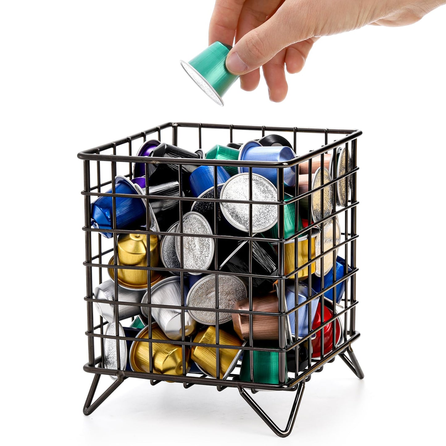 - Okllen 2 Pack Coffee Pod Holder | Square Wire K Cup Holder Espresso Pod Organizer -