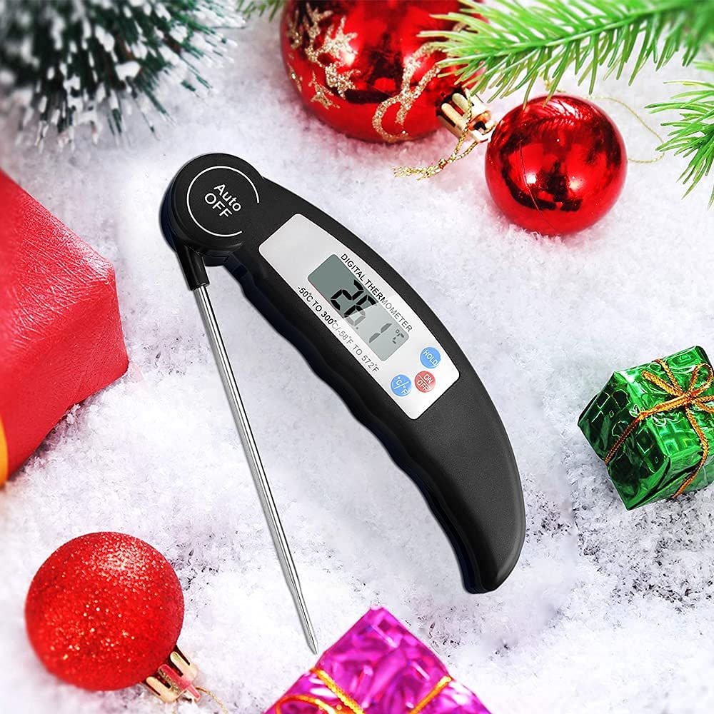 - flintronic Food Thermometer | Digital Instant Read Meat High Accuracy Foldable Long Probe Food Cooking Thermometer with °F/°C, Auto On/Off Cooking Thermometer -