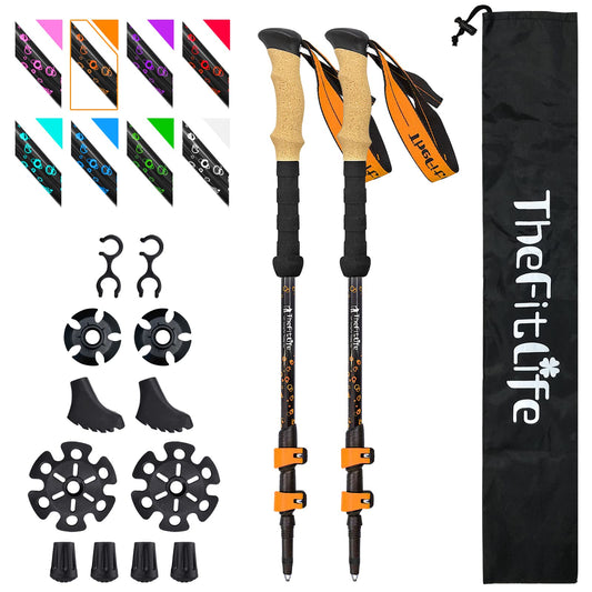 - TheFitLife Carbon Fibre Trekking Poles  Collapsible and Telescopic Walking Poles -