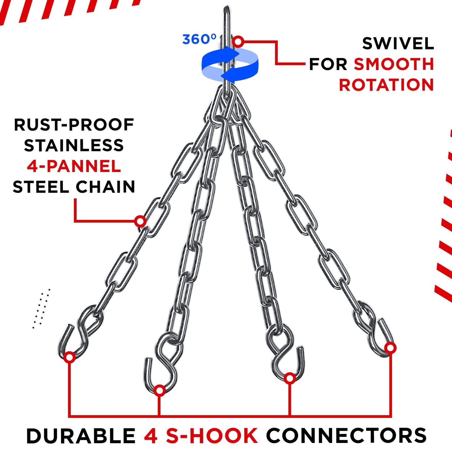 - RDX Punch Bag | Anti Swing | 5ft Heavy Filled 3PC Set -