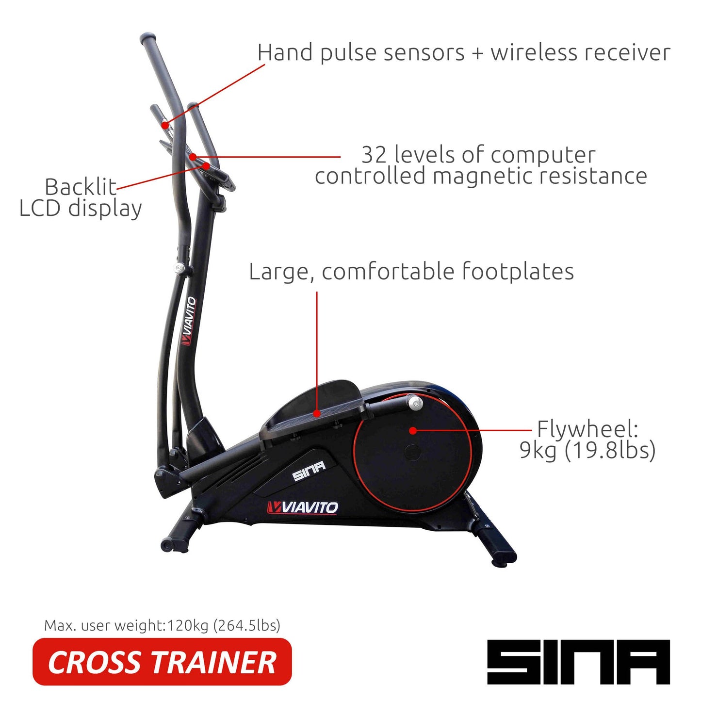 - Viavito Sina Elliptical Cross Trainer -
