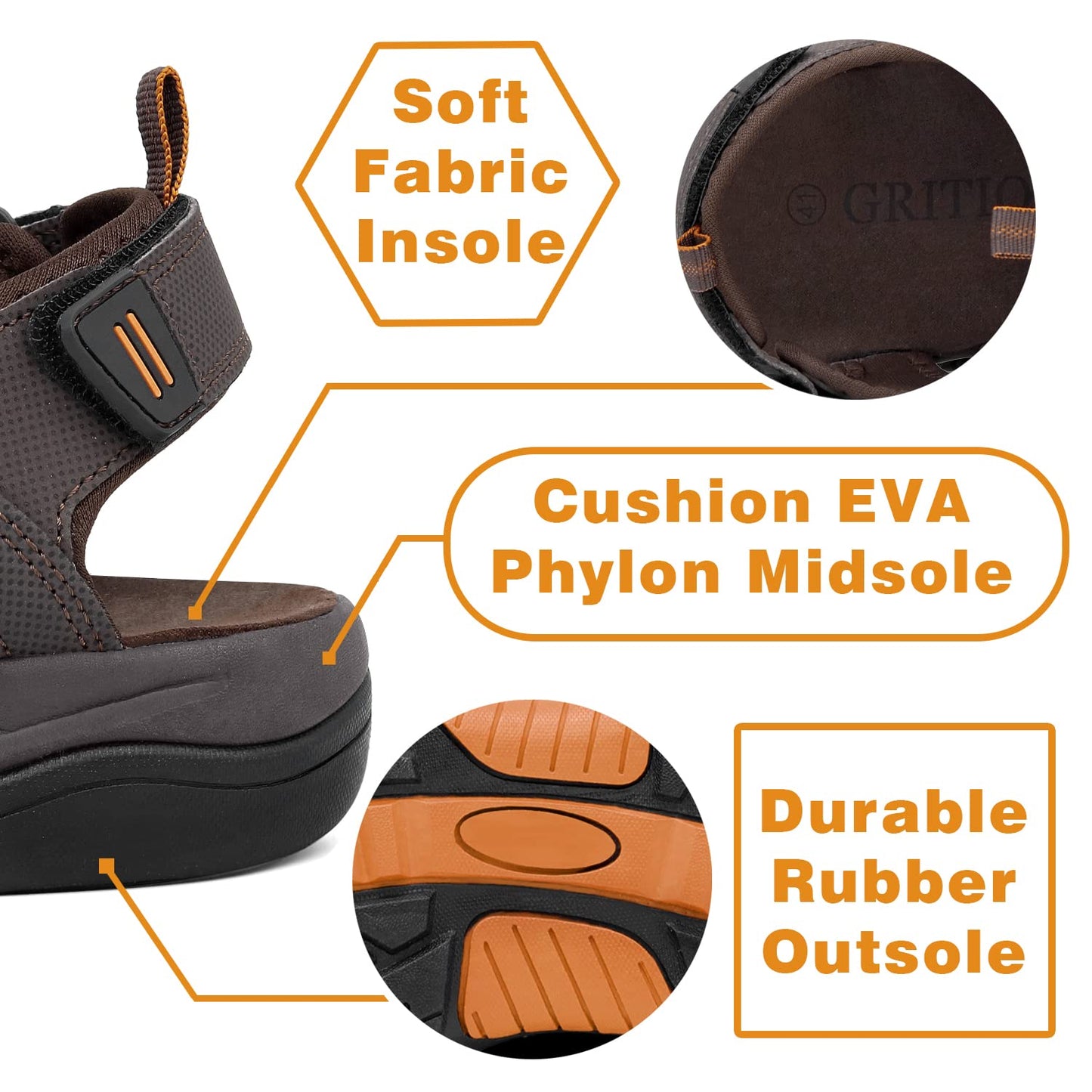 - GRITION Mens Hiking Sandals -