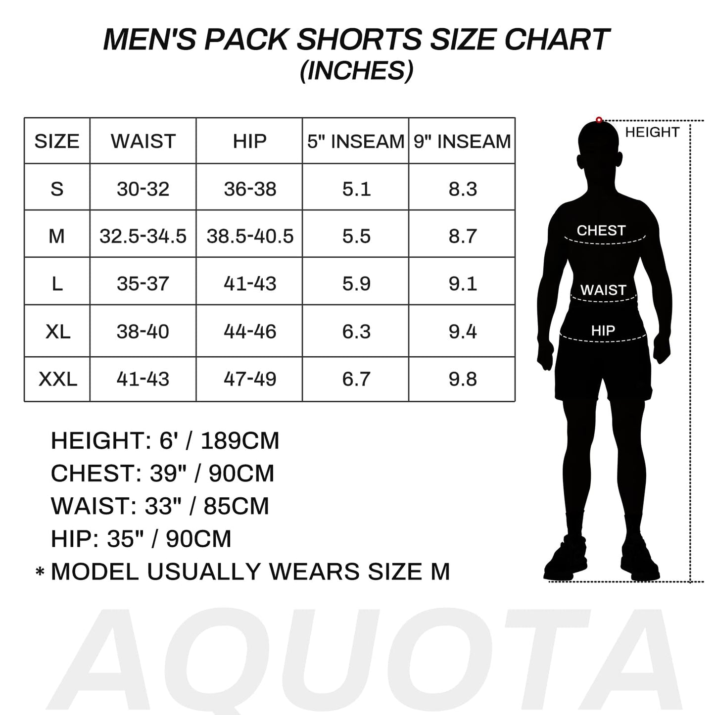 aquota 2 Pack Mens Gym Workout Shorts Lightweight Quick Dry Running Shorts 5" & 9" Tennis Athletic Training Shorts Zip Pockets M Black