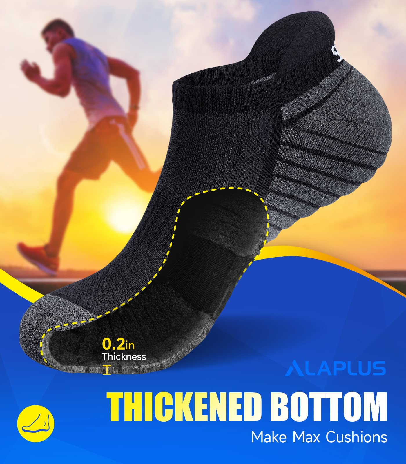 - Running Socks for Men | Anti-Blister Trainer Socks | Ankle Sports Socks -
