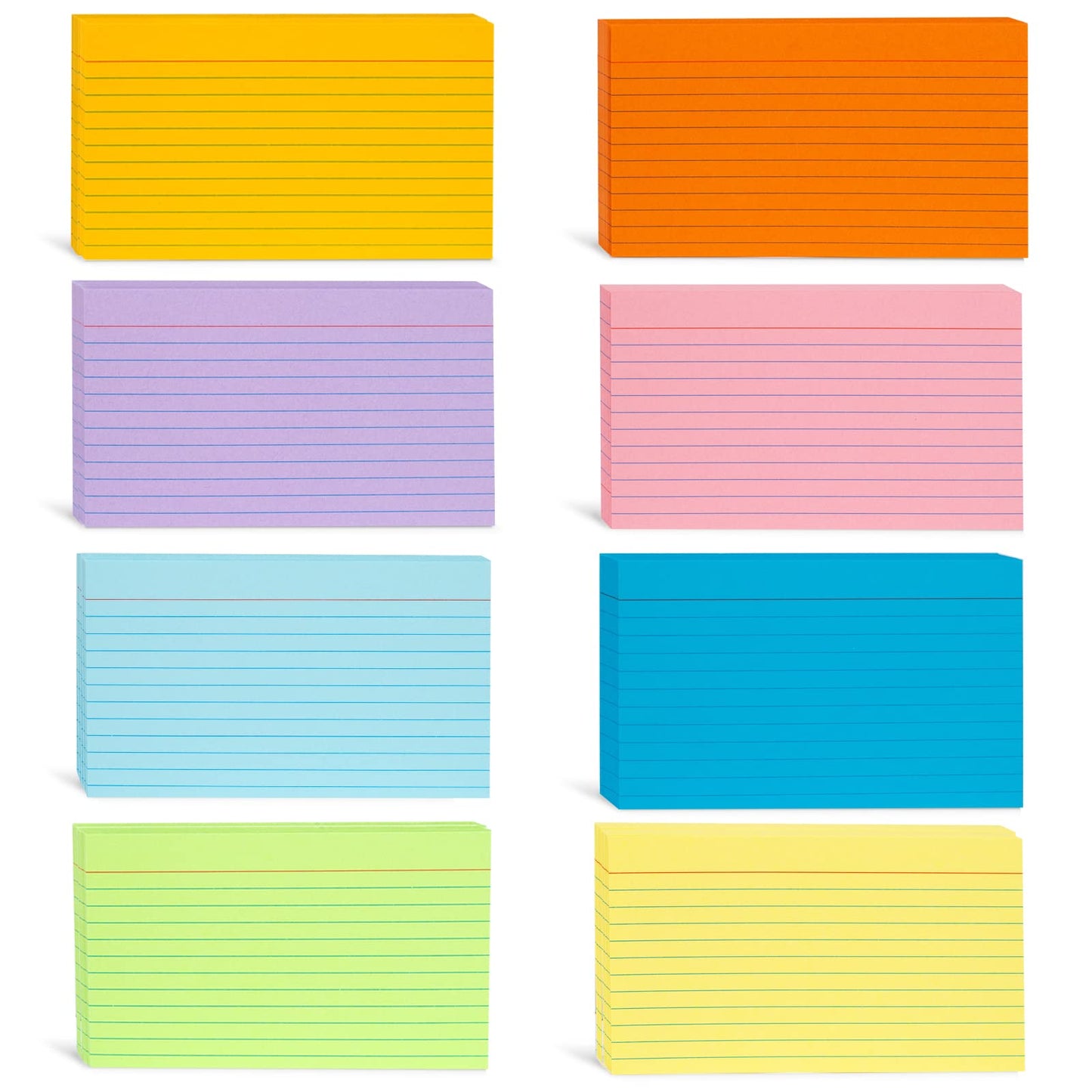- Koogel Revision Cards Bulk | 272PCS Colourful Flash Cards | Thin Paper Index Cards -