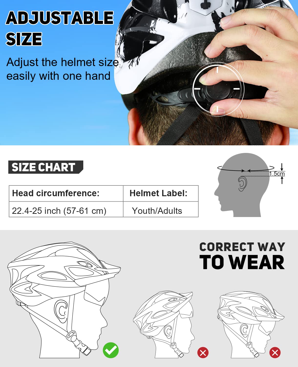 - RaMokey Bike Helmet | Lightweight Cycle Helmet | LED Light Magnetic Goggle Sun Visor -