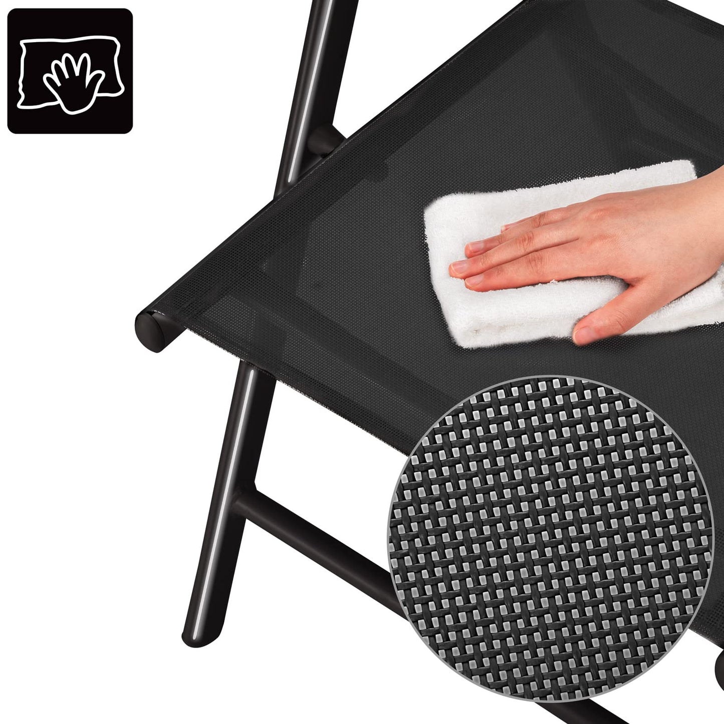 CASARIA® 4x Bern High Backed Folding Aluminium Garden Chairs | Weatherproof | 8-way Adjustable Reclining Backrest with Armrests | Lightweight 120 kg Load Capacity | Patio | Anthracite