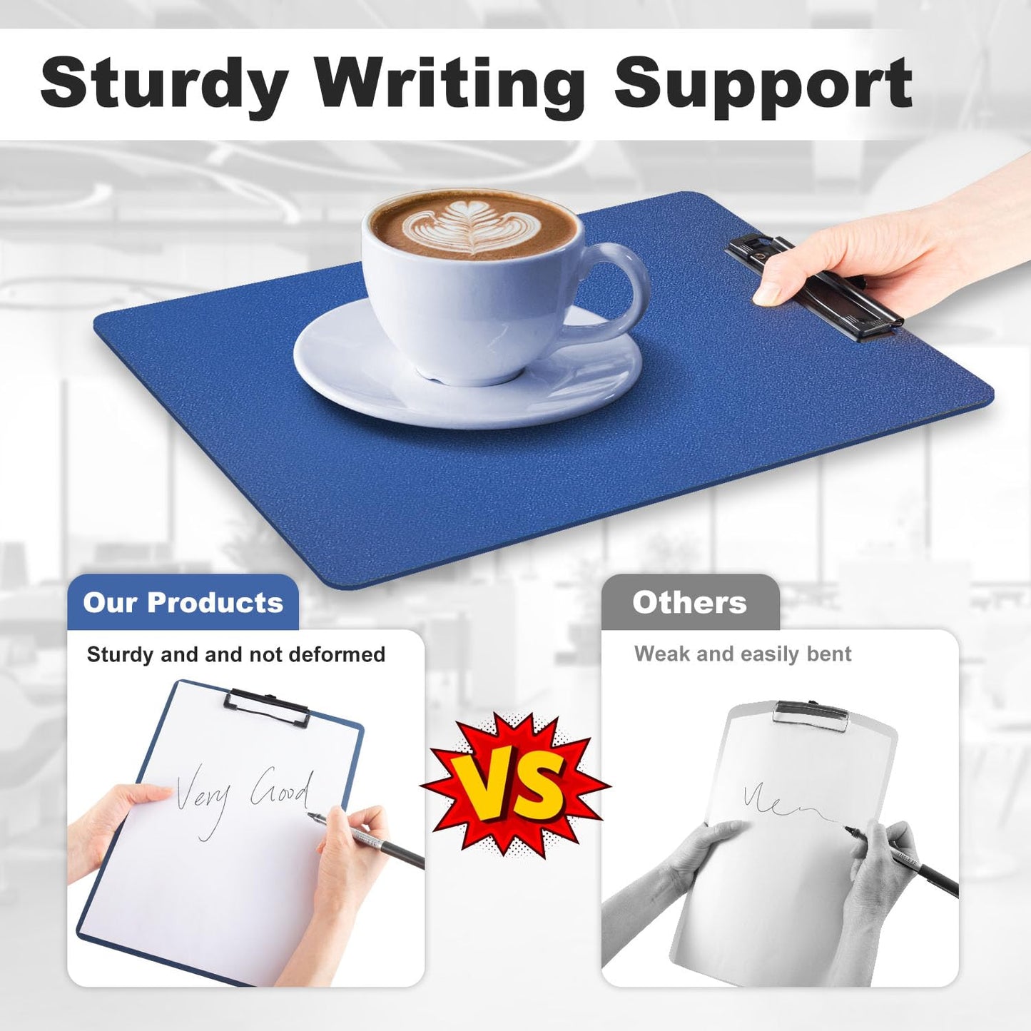 Clipboards - A4 - Plastic - 6 Pack, Offshifter Writing Clipboards with Heavy Duty Clips, Sturdy and Durable, Multi-Pack of Clipboards to Enhance The Writing Experience