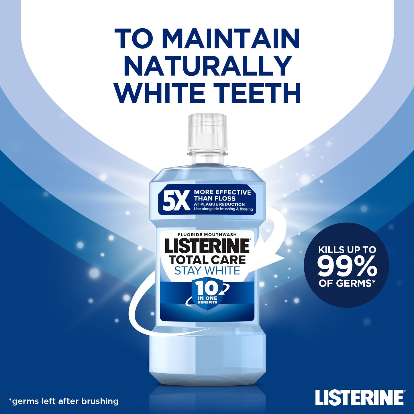 - Listerine Total Care Stay White Mouthwash | 10-in-1 Benefit Mouthwash -