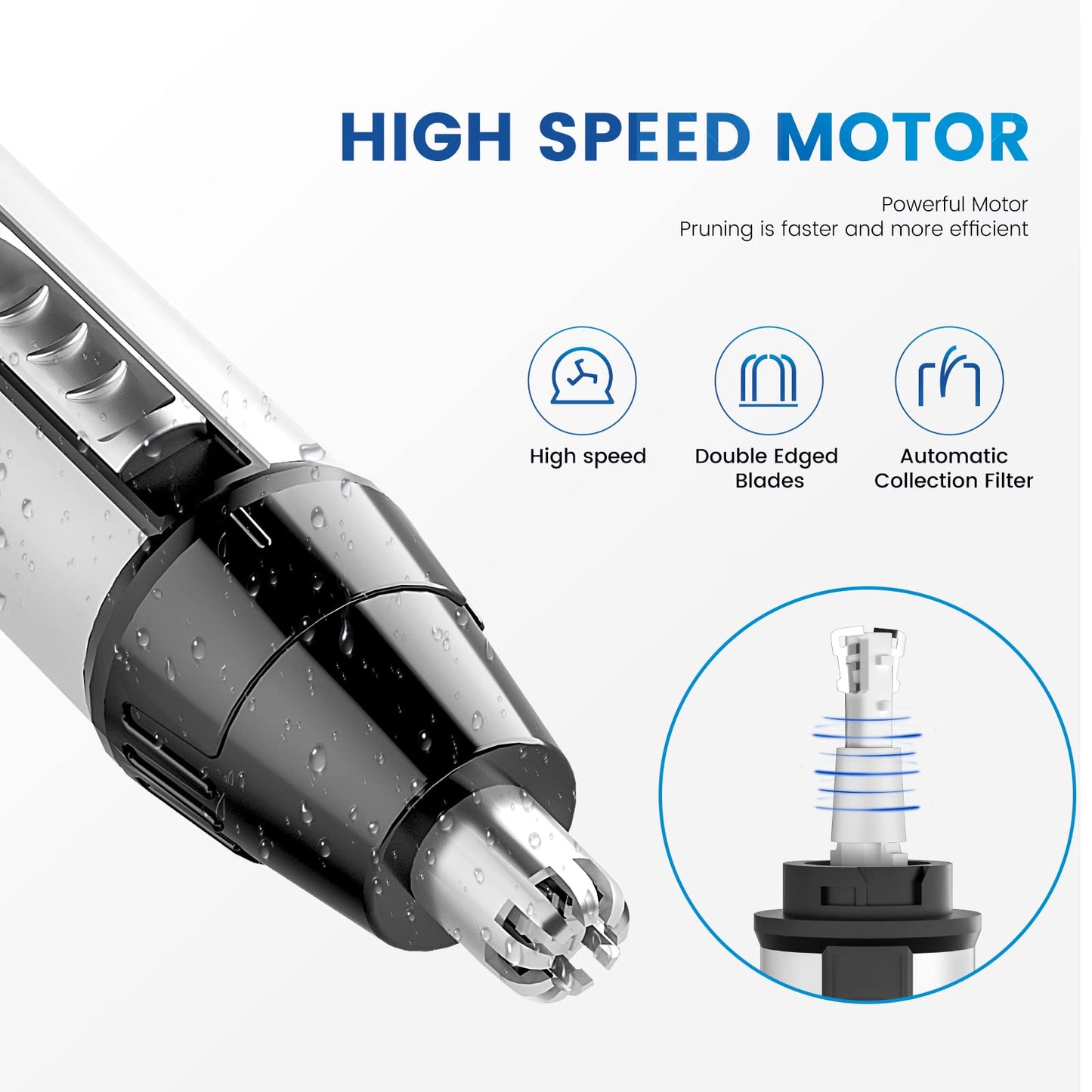 - Ear Nose Hair Trimmer for Men | Professional USB Rechargeable Painless Electric Nose Hair Trimmer -