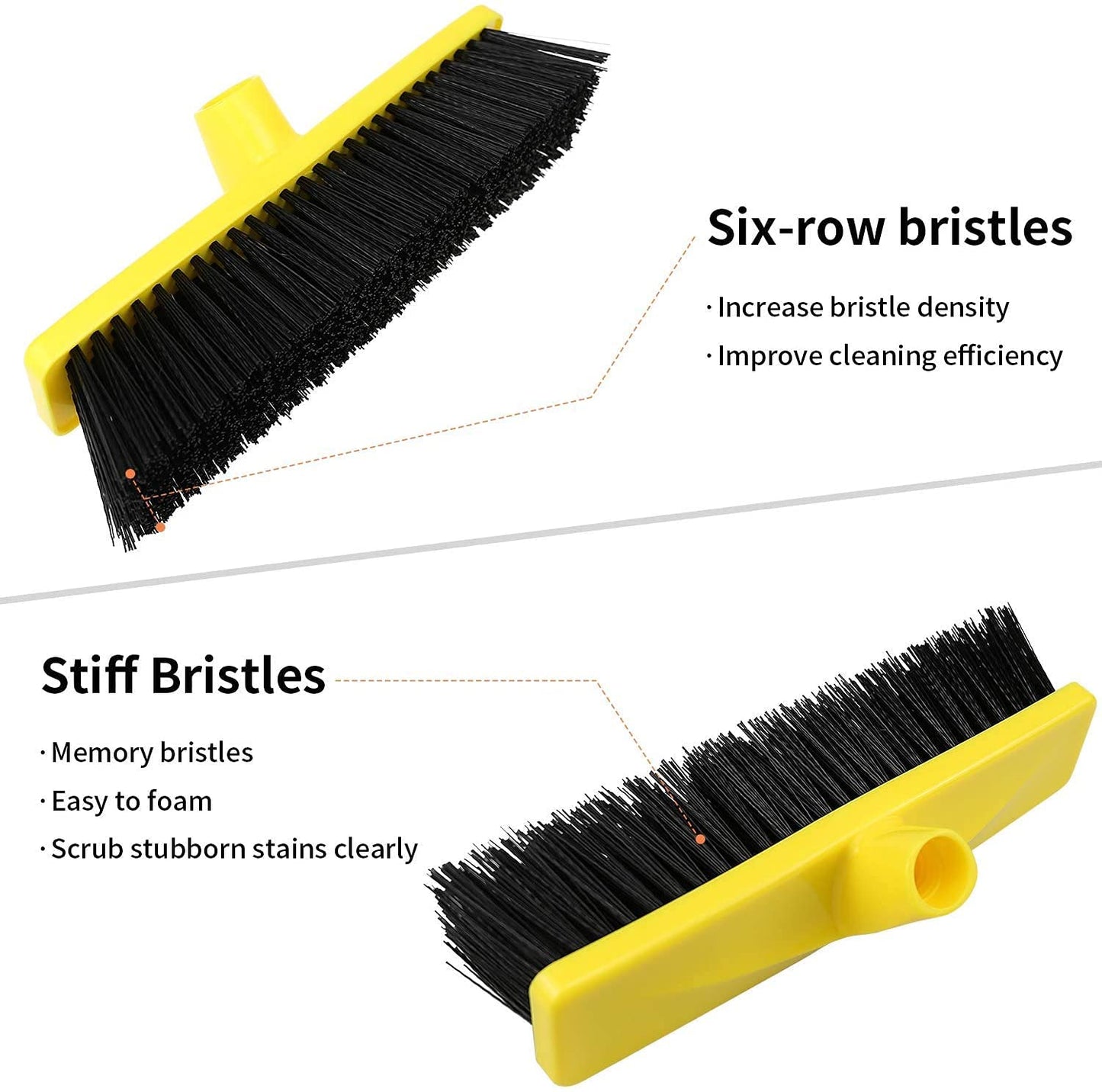 - Yard Brush Heavy Duty Outdoor Concrete Broom Telescopic Long Handle with Stiff Bristles for Cleaning Scrubbing Deck Driveway Yard Patio Wood Stone Tile Garden Warehouse Leaves Lawn