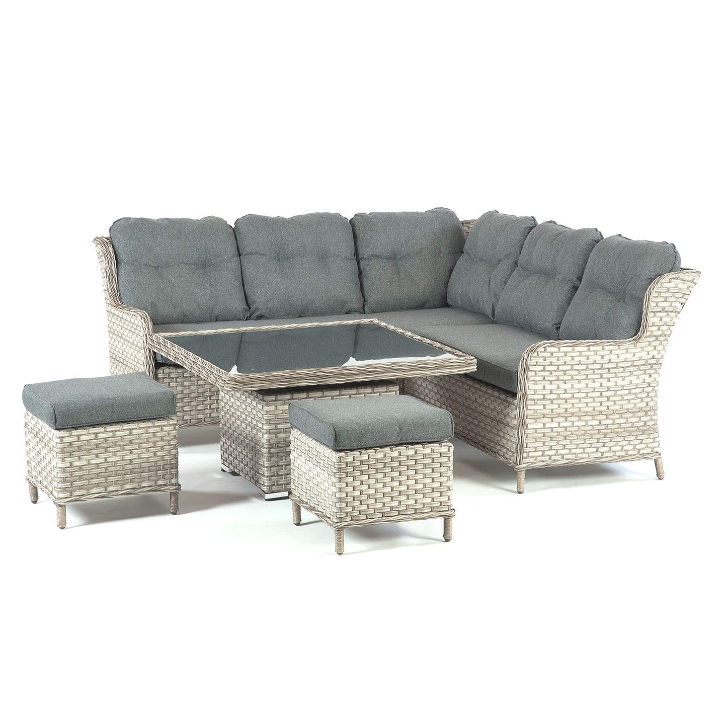 - SunTime Callisto | 7 Seater Garden Patio Rattan Corner Sofa Furniture Set -