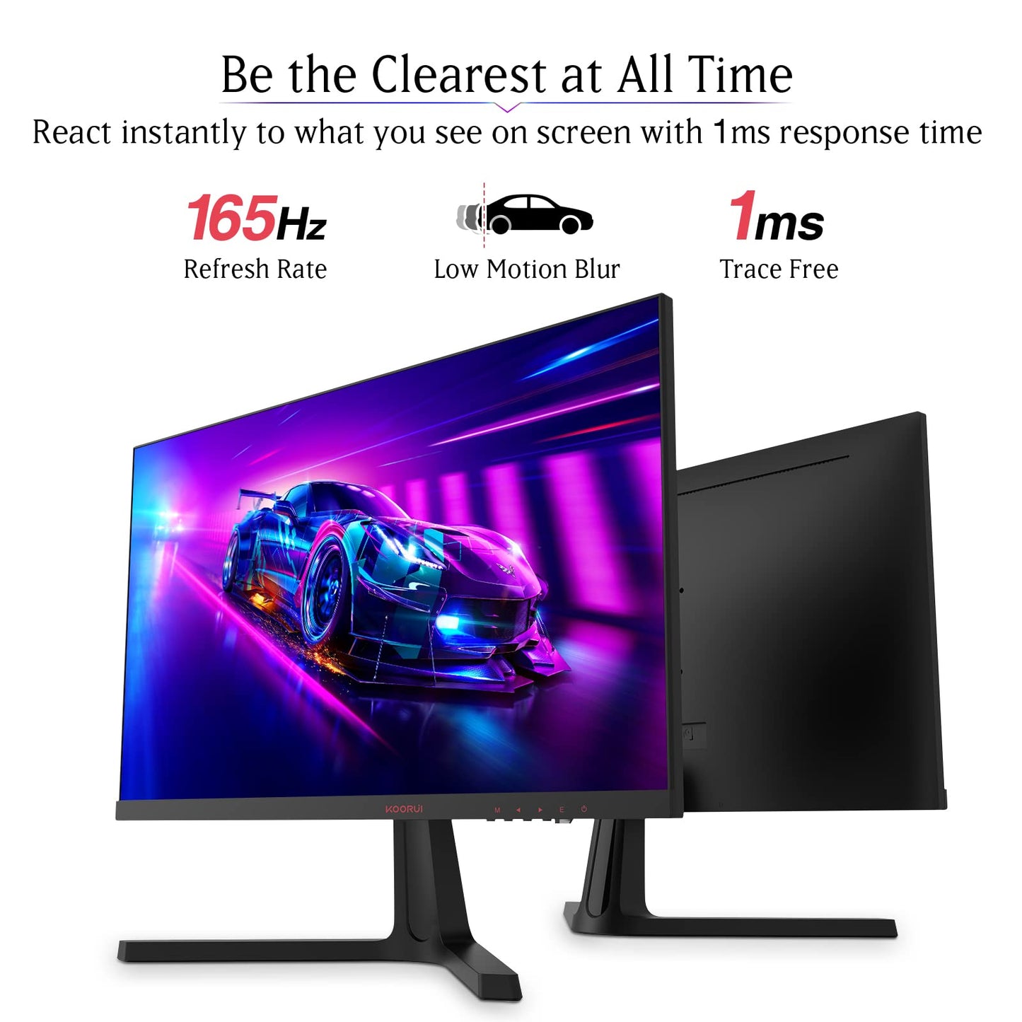- KOORUI 24 Inch Computer Monitor | FHD 1080P Gaming Monitor | 165Hz VA 1ms | AdaptiveSync Technology | Ultra-Thin LED Monitor -