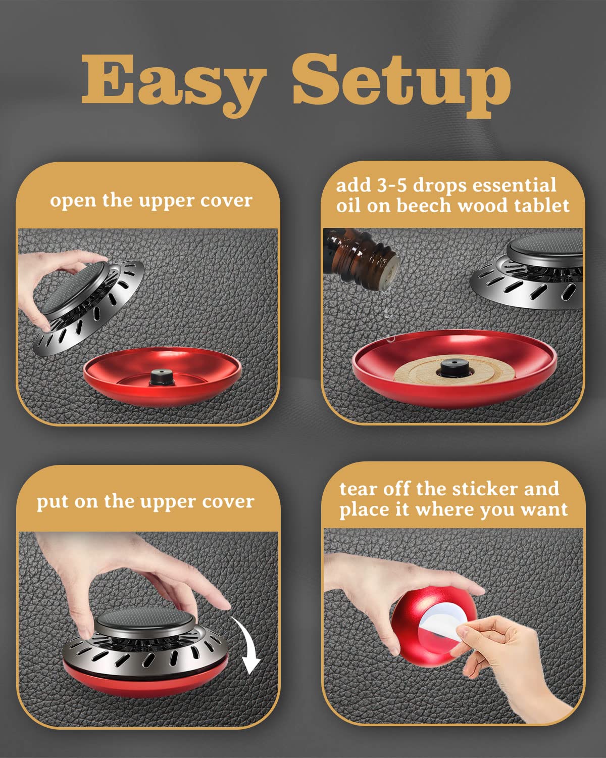 Car Air Fresheners for Men | Car Scent Air Freshener with New Car Smell | Strong Solar Car Diffuser with Odour Eliminator Technology | Long Fragrance Car Accessories for Men | Ikeda Air Freshener Car