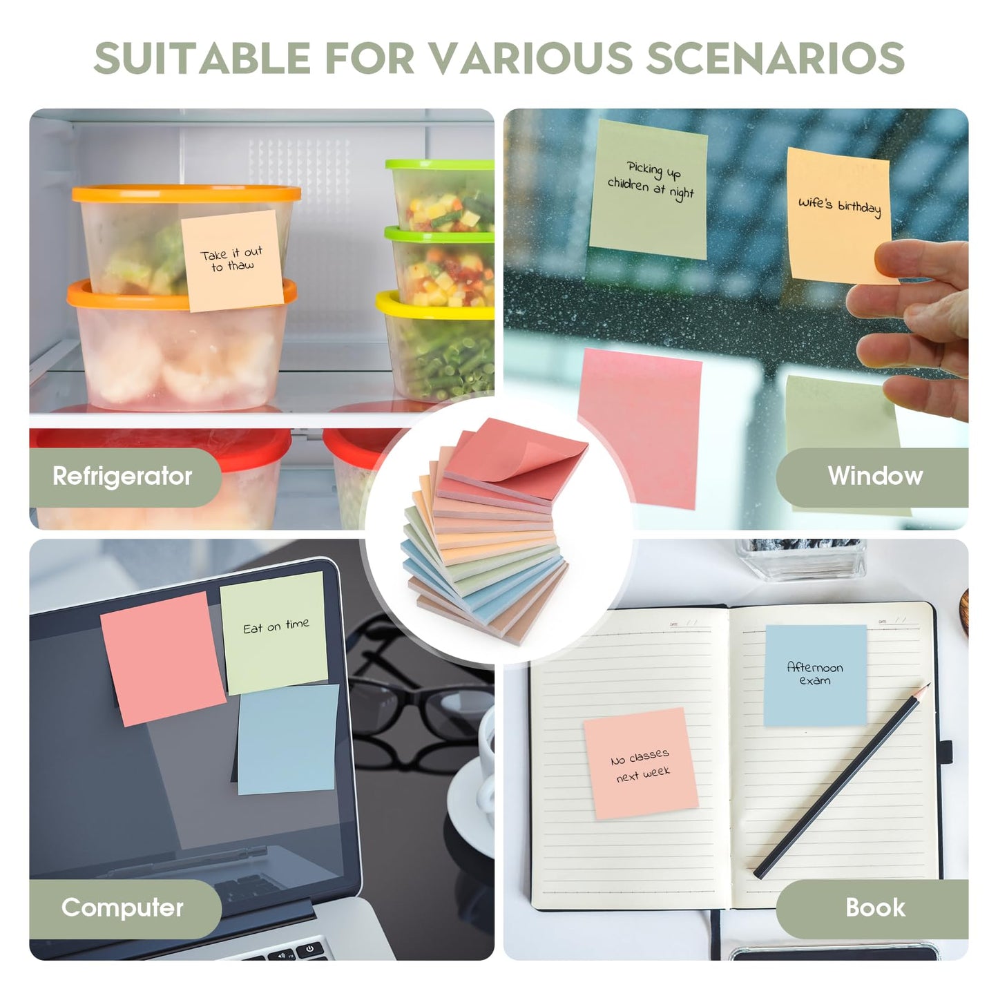 - YISAN Sticky Notes 3x3 Self-Adhesive Notepads in 12 Pads, Pastel Vintage Colours, Sticky Note Pad, 50 Sheets/Pad, 71112