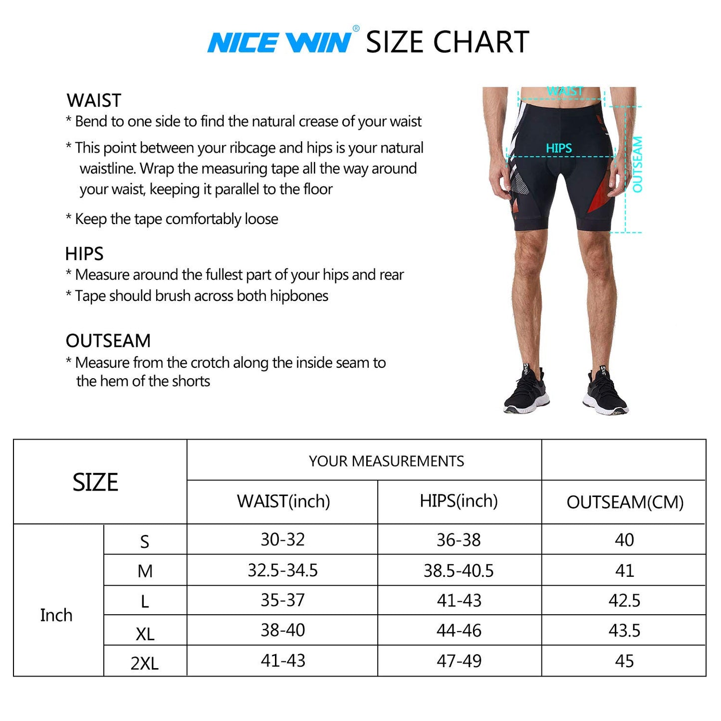 - NICEWIN Men’s Cycling Shorts | 3D Padded Quick-Dry Half Pants -