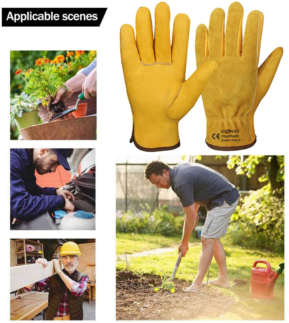 - Xndryan Heavy DutyThorn Proof Gardening Gloves, 2 Pairs.