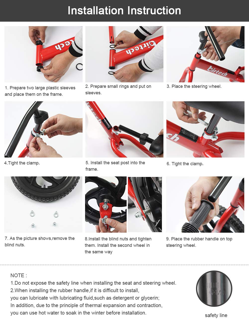 - H.yeed 12" Balance Bike For 2-6 Year Old Girls Boys -