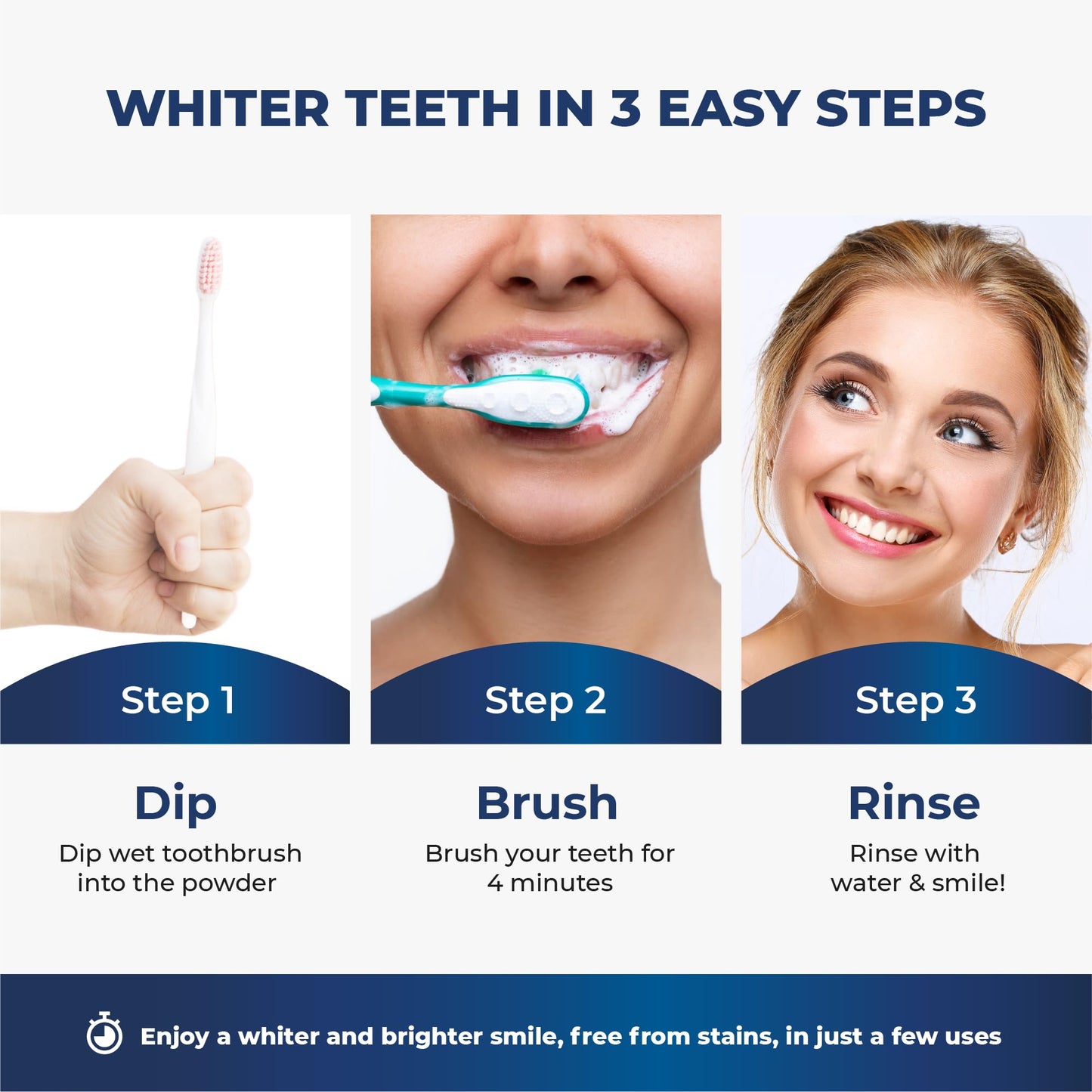 BetterWhite Teeth Whitening Powder - Dentist-Approved & Enamel-Safe | 6 Month Supply | Tea, Coffee, Wine & Smoking Stain Remover | Non-Sensitive Formula | Peroxide-Free | HAP, Baking Soda & Xylitol