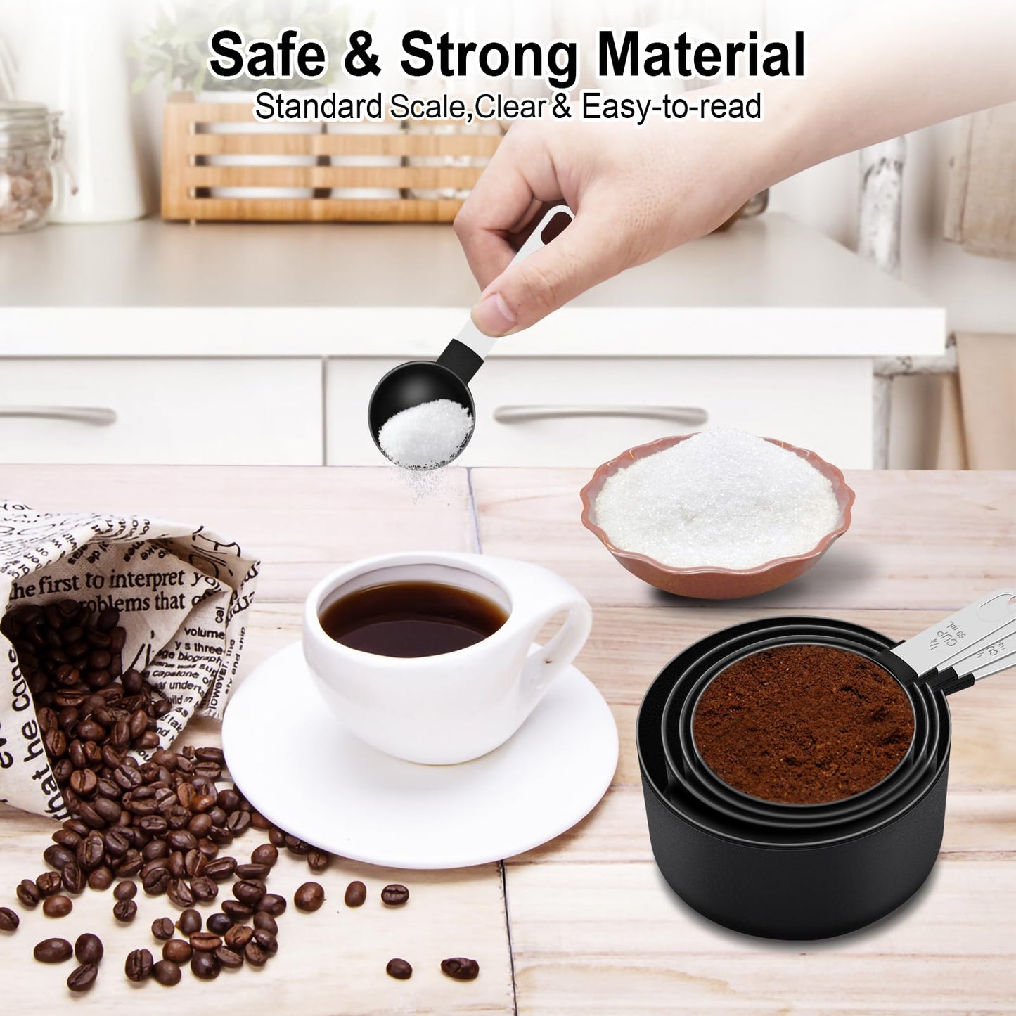 - FONYA 10 Piece Measuring Cups and Spoons Set | 5 Measuring Cups / 5 Measuring Spoons Nesting Measure Cups With Stainless Steel Handle -