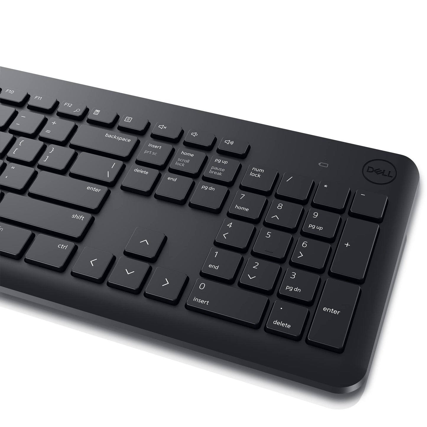 Dell KM3322W Wireless Keyboard and Mouse, UK QWERTY Full-Size Keyboard with Spill-Resistant Keys, 1000 DPI Mouse with Scroll Wheel, Black