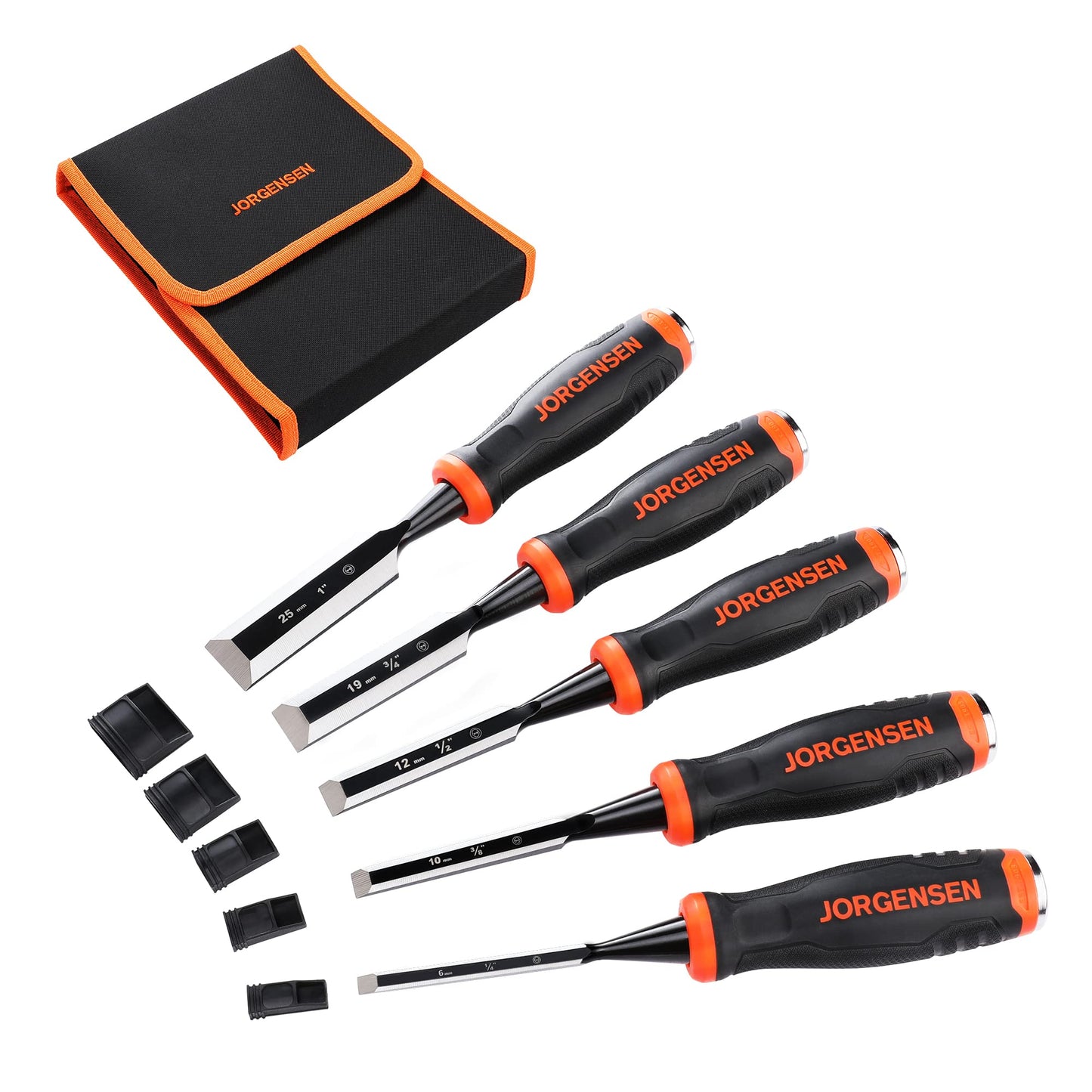 - Jorgensen Wood Chisel Set | 5 Pieces Wood Chisels (6mm, 10mm, 12mm, 19mm, 25mm) -