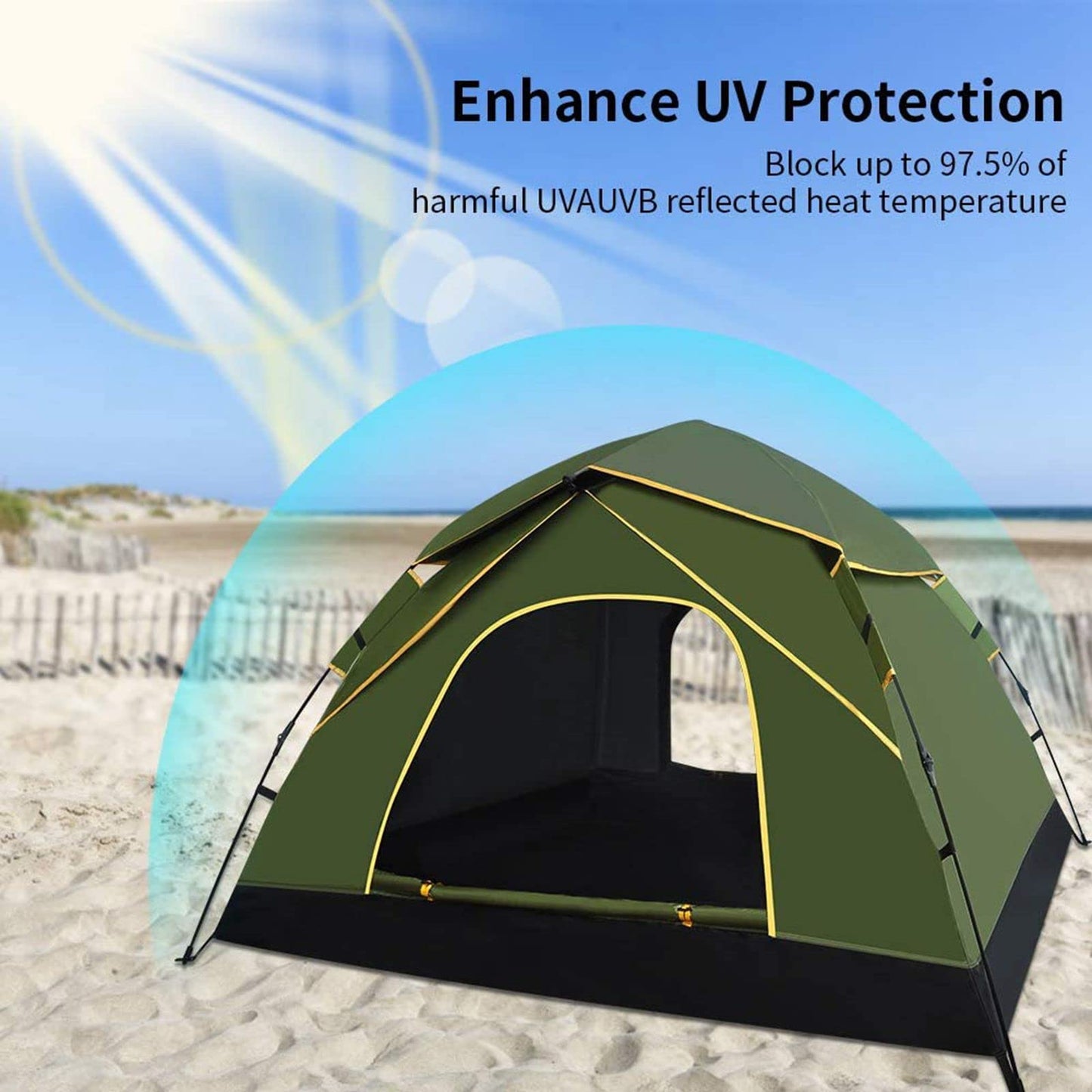 - GEEDIAR Instant Pop Up Tent | Automatic Portable Beach Dome Tent | Outdoor Waterproof Camping Tent -