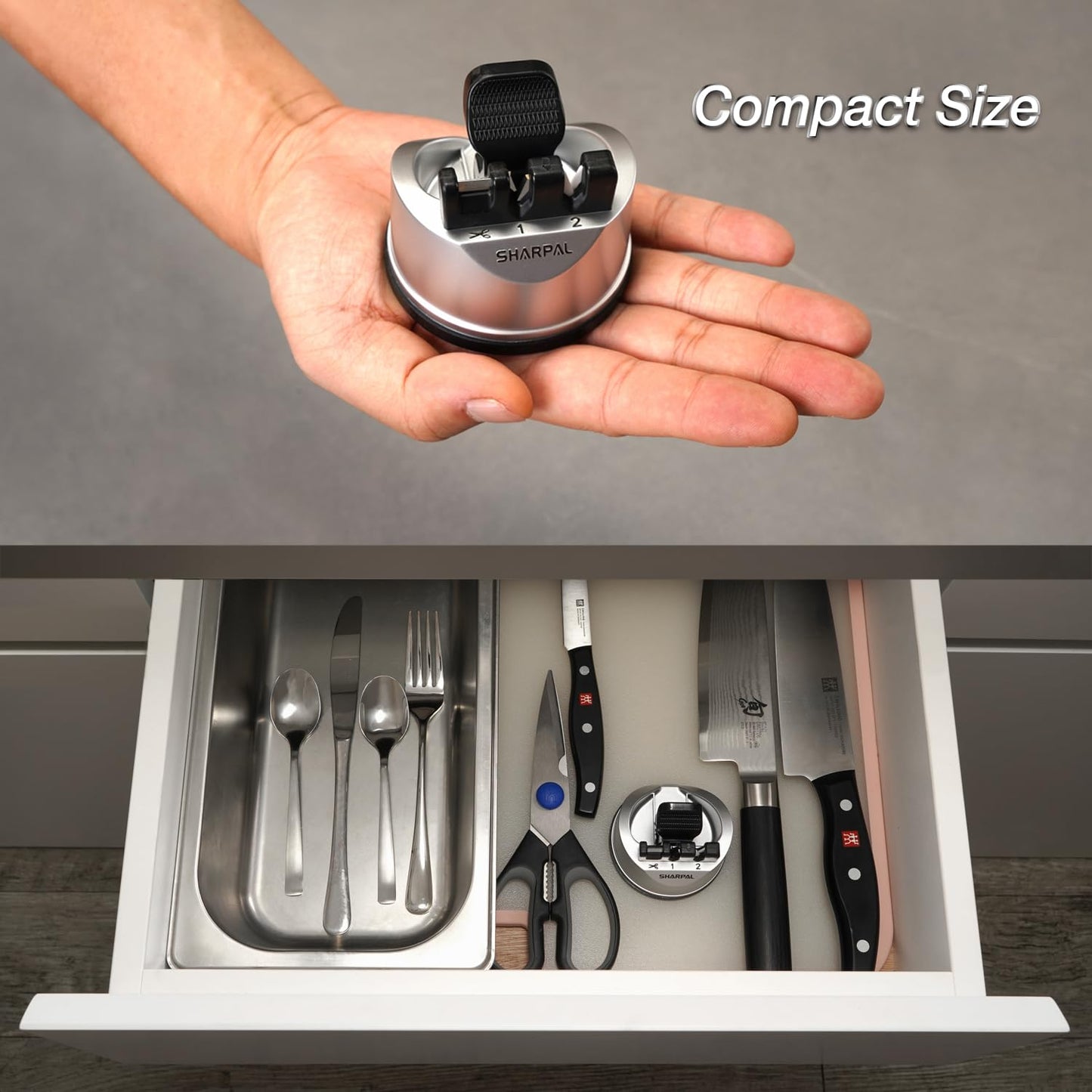 - SHARPAL 191H Kitchen Chef Knife and Scissors Sharpener | Straight and Serrated Knives -