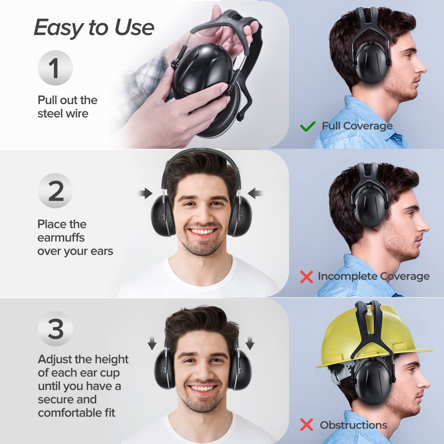 - Ear Defenders | Noise Reduction Safety Ear Muffs | Hearing Protection -