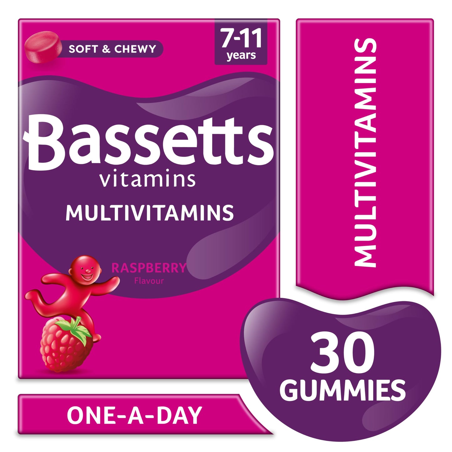 Bassetts Vitamins 7-11 Years Raspberry Flavour Multivitamins 30 Gummies