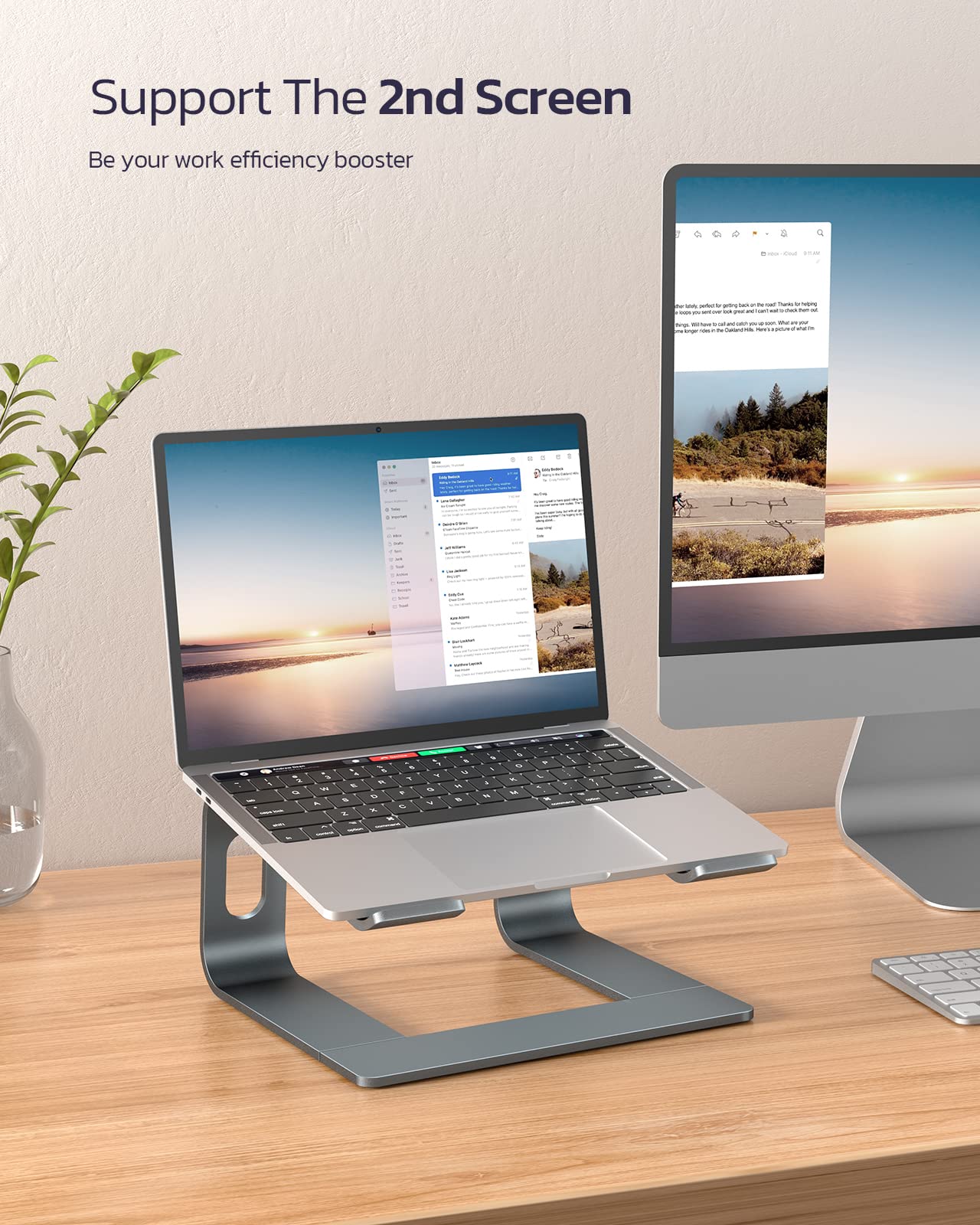 - NULAXY Laptop Stand for Desk | Detachable Aluminum Laptop Riser for Desk | Ergonomic Laptop Holder -