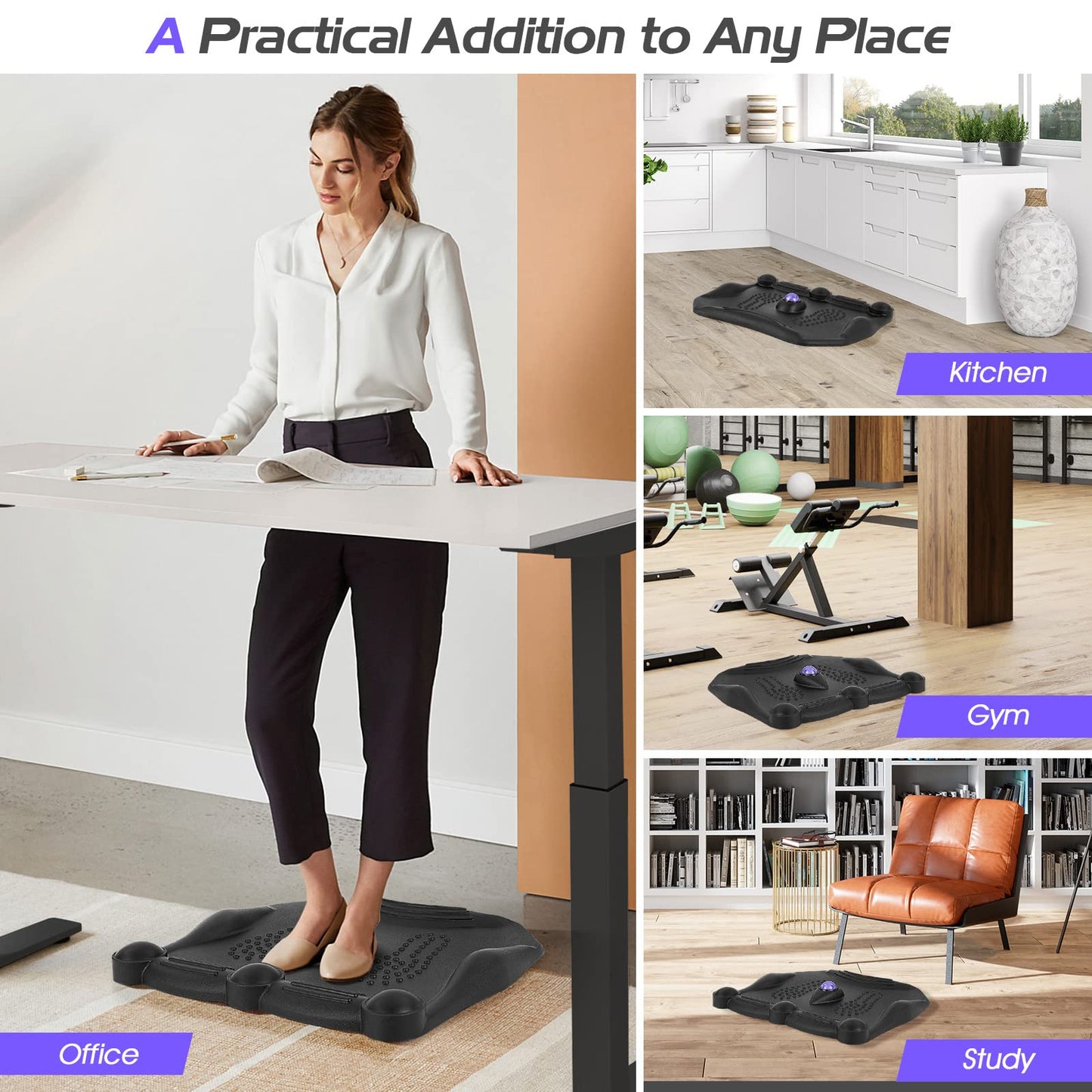 - RELAX4LIFE Anti Fatigue Mat | Standing Desk Mat with Rolling Massage Ball & Points -