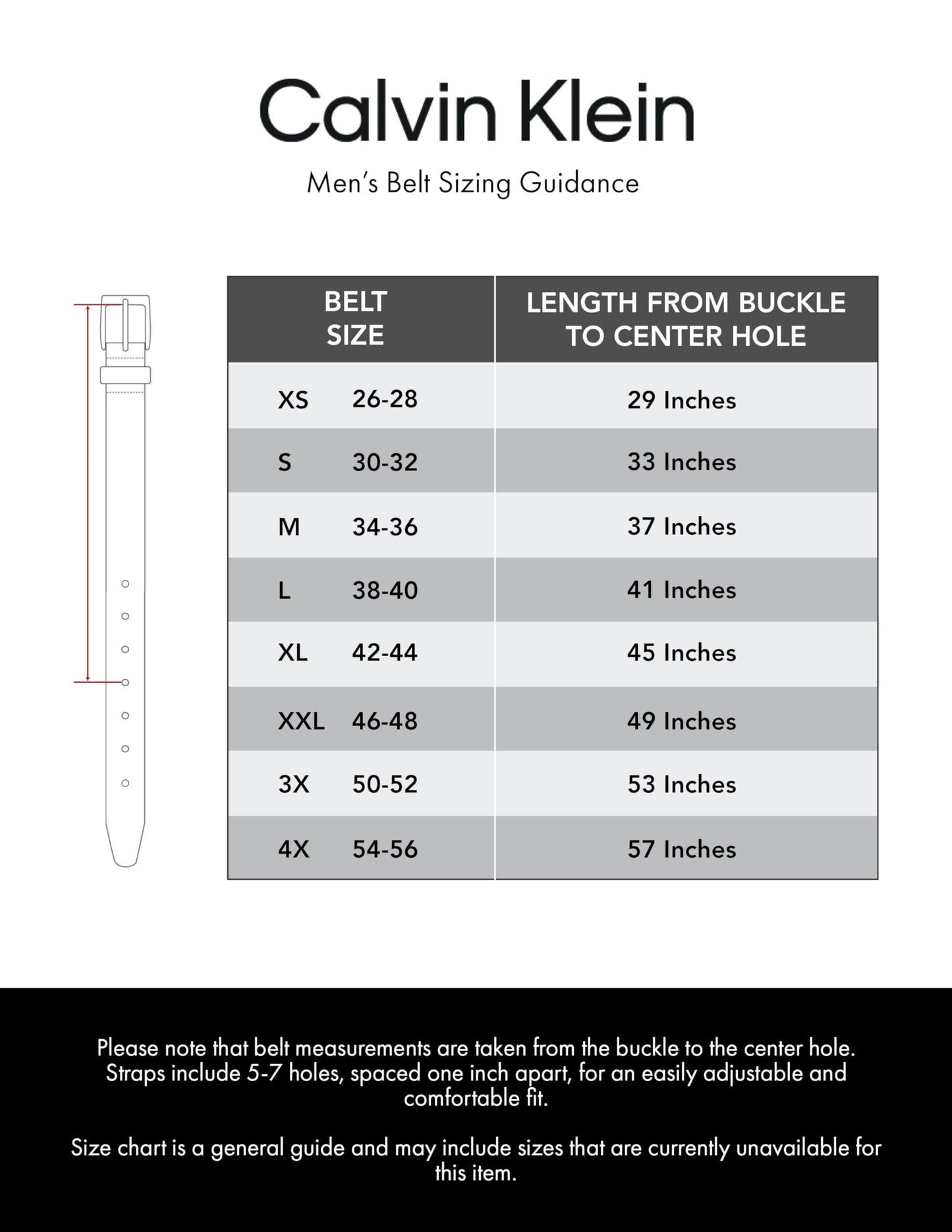 Calvin Klein Men's Logo Buckle Belt, Dark Black, Large