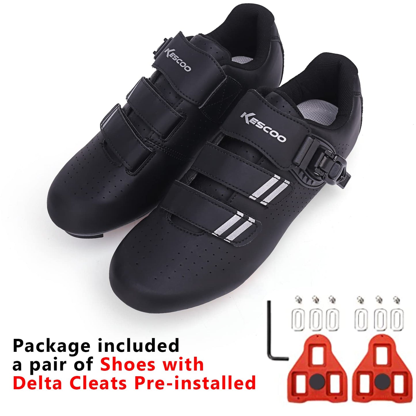 Cycling Shoes for Men Women Compatible with Peloton Bike Shimano SPD & Look ARC Delta for Indoor Spin Cycle Road Bike Shoes with Delta Cleats Pre-Installed, Black 7