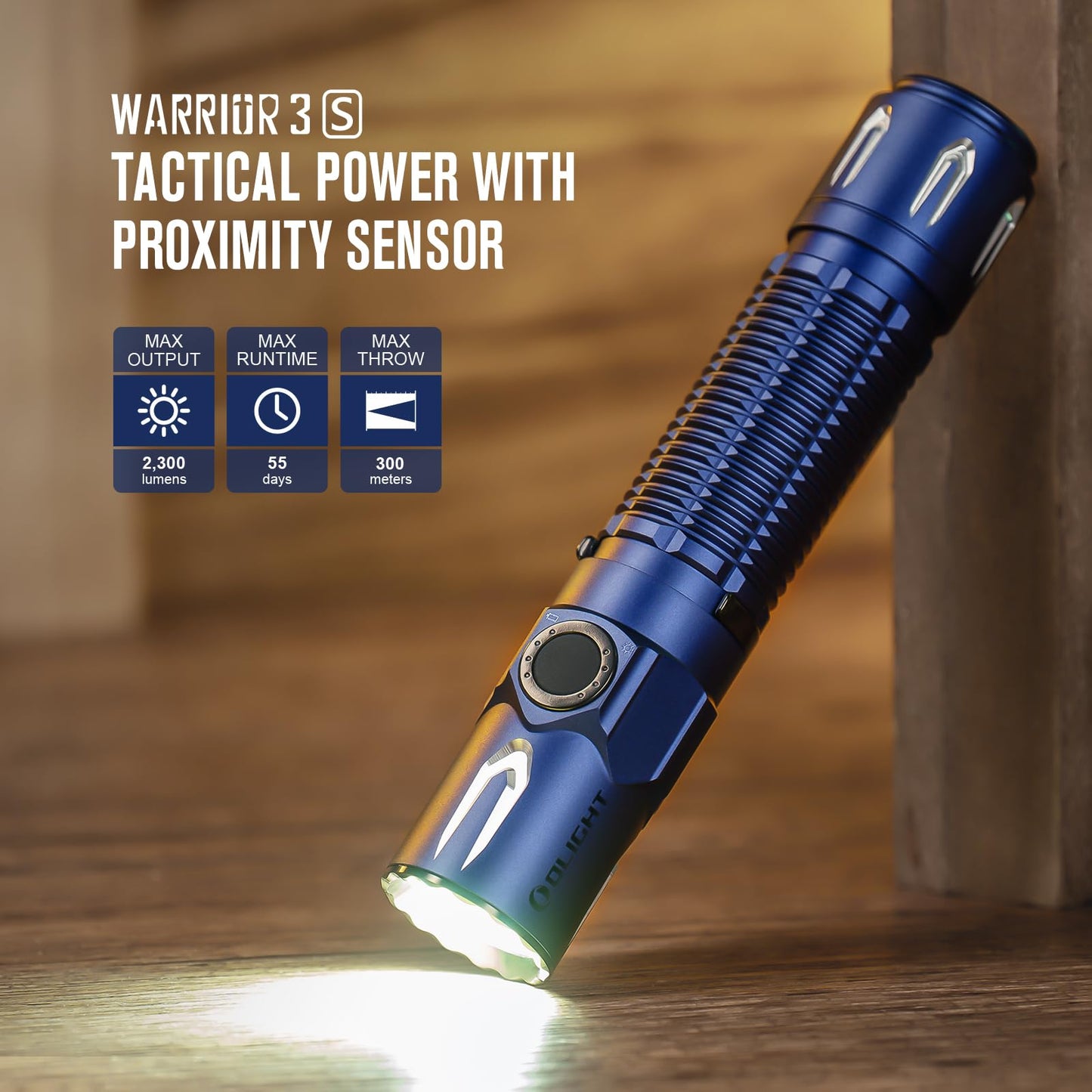 - OLIGHT Warrior 3S Tactical Torch | 2300 Lumens | Powerful Dual-Switch | Rechargeable -