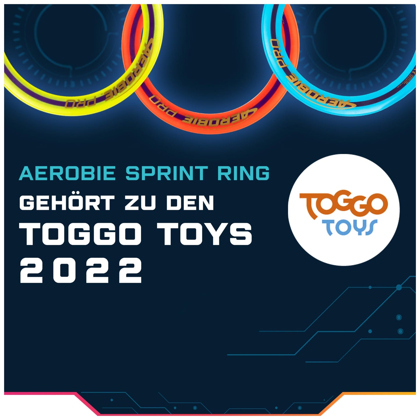 Aerobie Sprint Flying Ring, throw ring, 25.4 cm Diameter, Orange