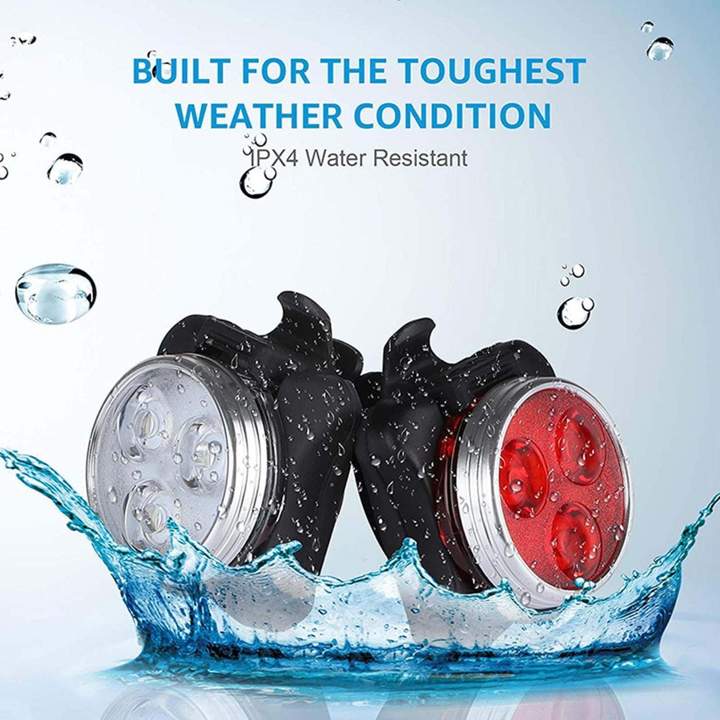Bestyks Bike Light Set, 2 Set of Bicycle Lights with 4 Lighting Modes, Rechargeable Bike Lights Front and Back, Bike Accessories with Waterproof & Easy Installation.