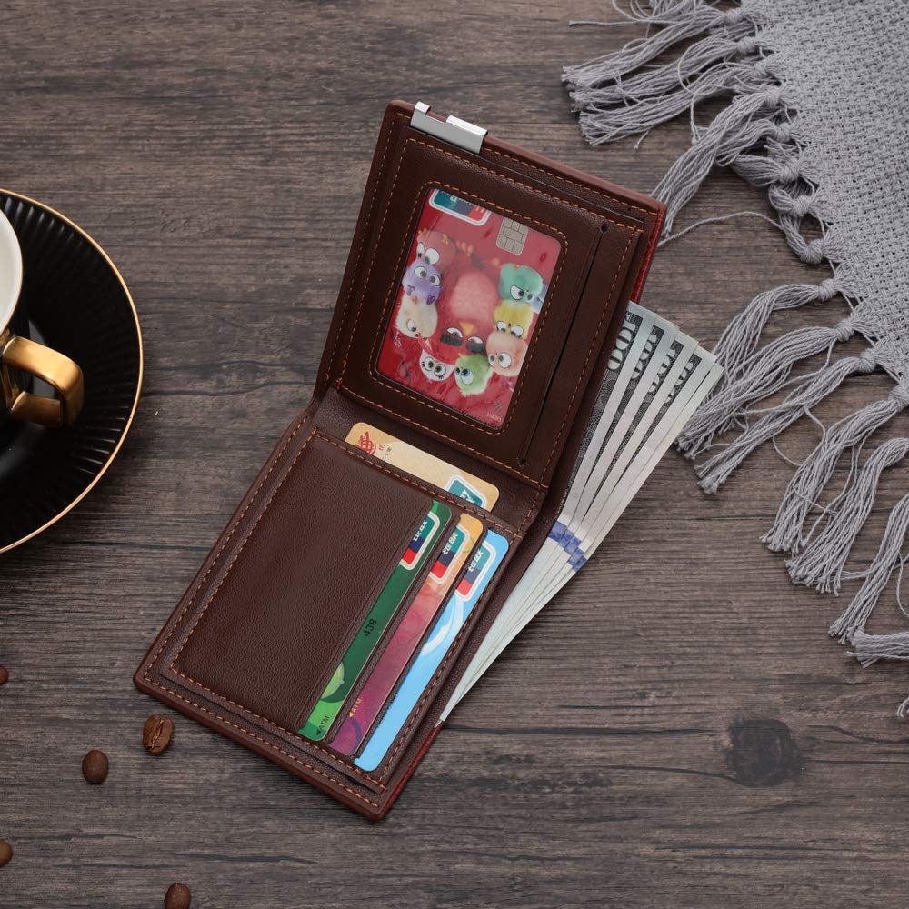 - Kaululu Customised Wallet For Men | Photo Text Engraved Light Brown Leather -