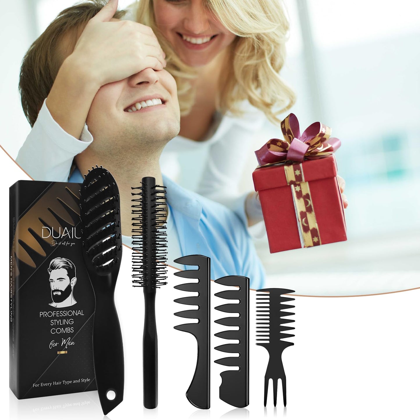 - Hair Brush Men Styling Set | DUAIU Mens Hair Combs Styling Brush 7pcs -