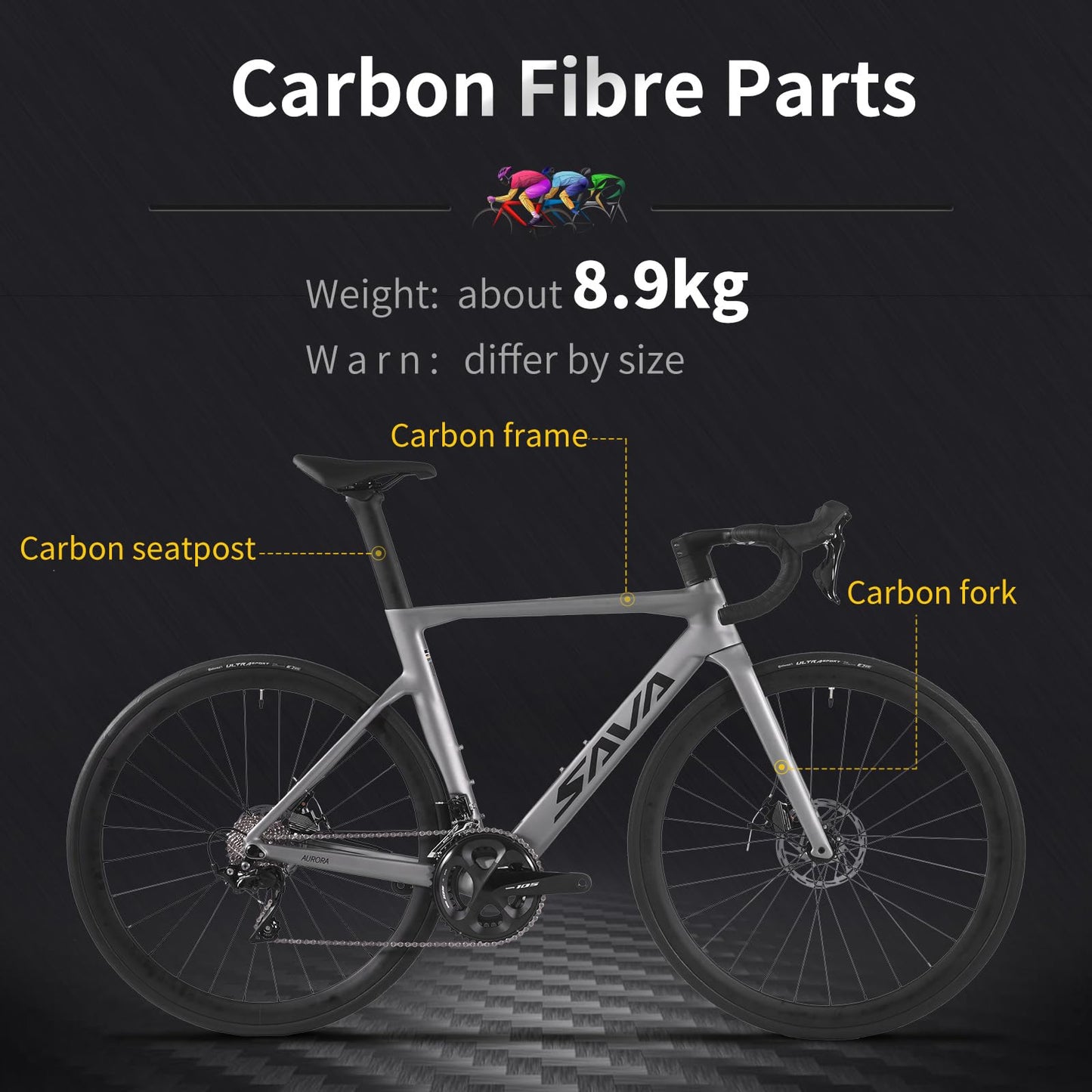 - SAVADECK Carbon Road Bike |T800 Carbon Fiber Frame | 700C Racing Bicycle -