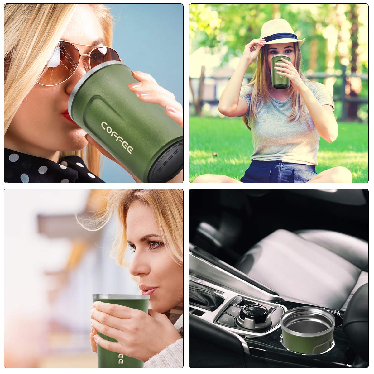 - MOMSIV Coffee Cup | 380ml Vacuum Reusable Leakproof Double Wall Coffee Cup -