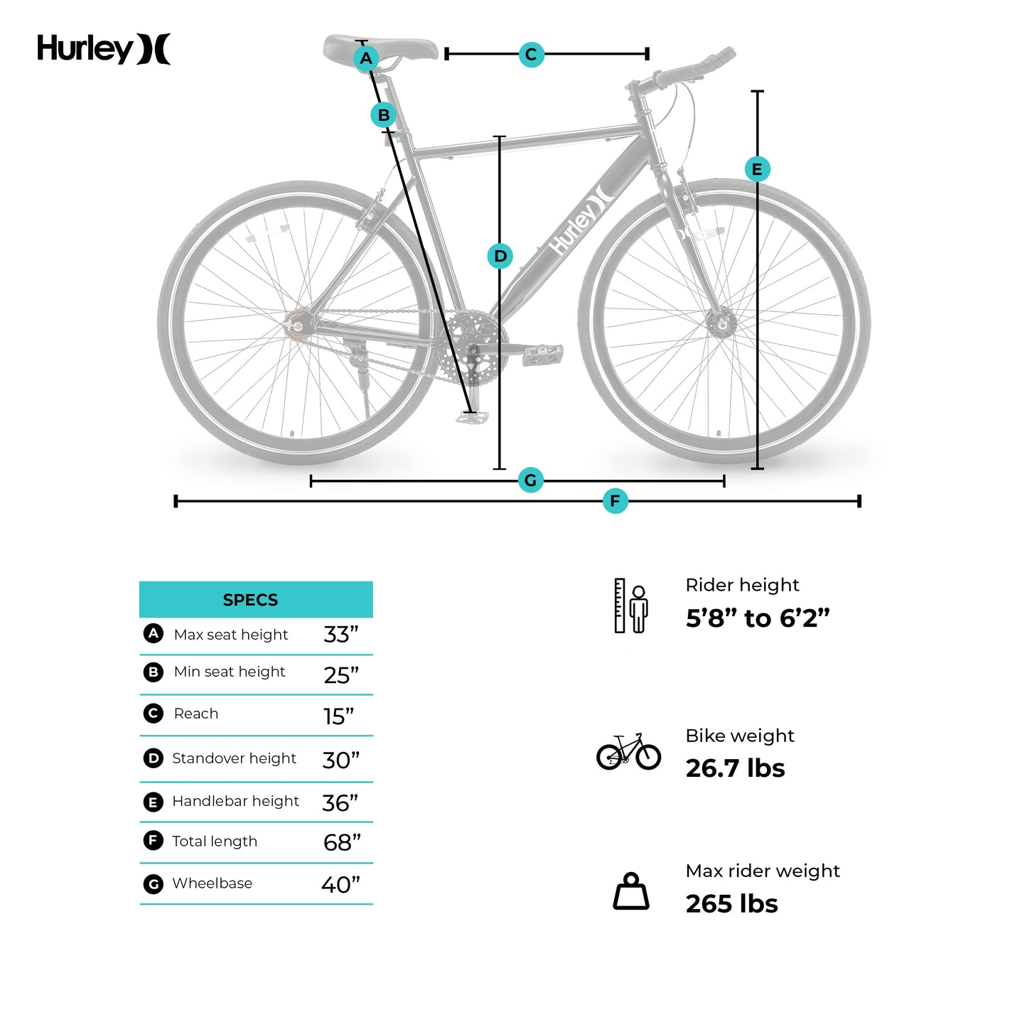 - Hurley Cutback Single Speed Urban Road Bike -