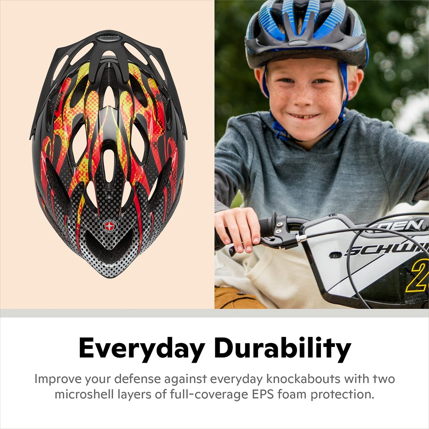 - Schwinn Thrasher Boys and Girls Bike Helmet | Kids Age 5-8 Year Old | Dial Fit Adjustment | Lightweight | Fit 47-53 cm -