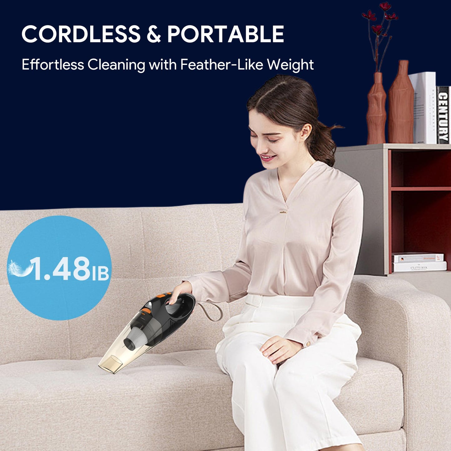 - Kitsky Handheld Cordless Vacuum Cleaner | Lightweight Car Vacuum Cleaner -