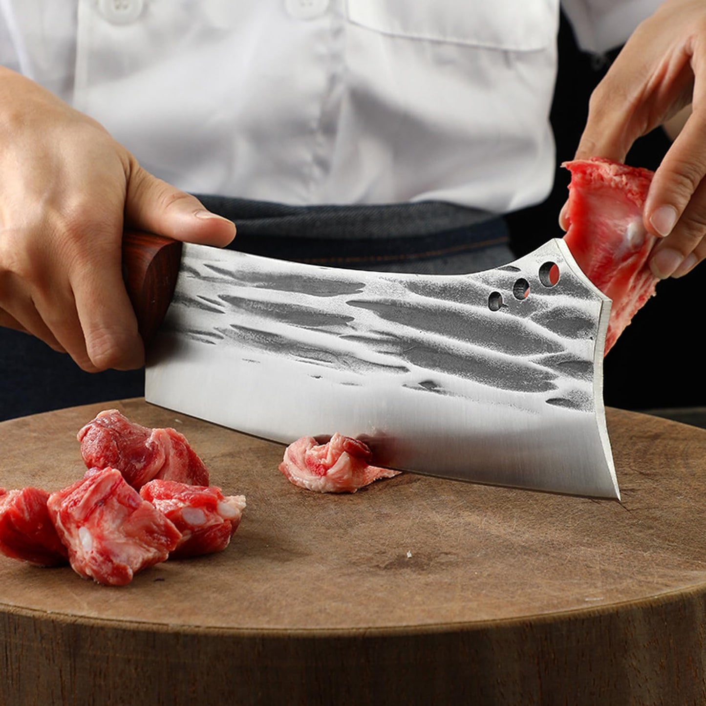 - Fubinaty Kitchen Knife | 8 Inch Handmade Forged Full Tang Chopping Knife -