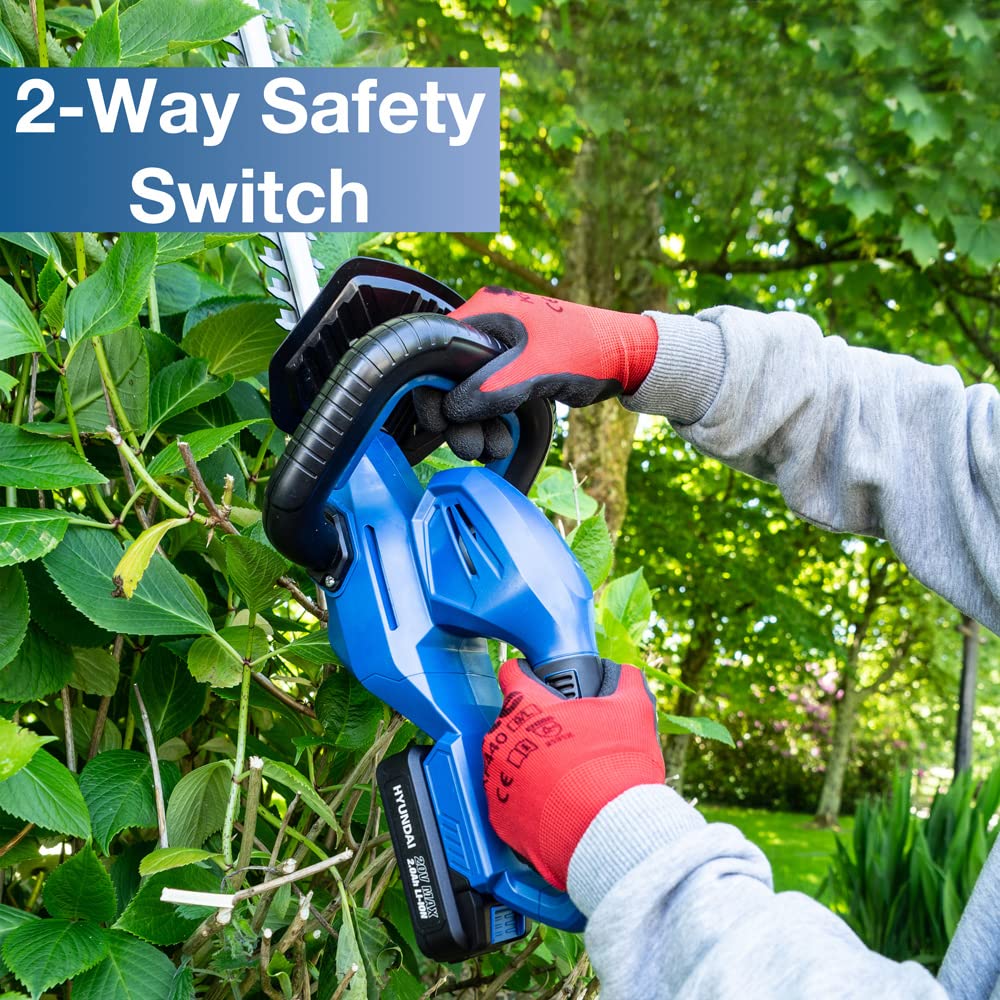 - Hyundai 20v Li-ion Cordless Hedge Trimmer/Hedge Cutter | Battery & Charger 510mm / 20” Cutting Blade | Lightweight Design | Low Maintenance -
