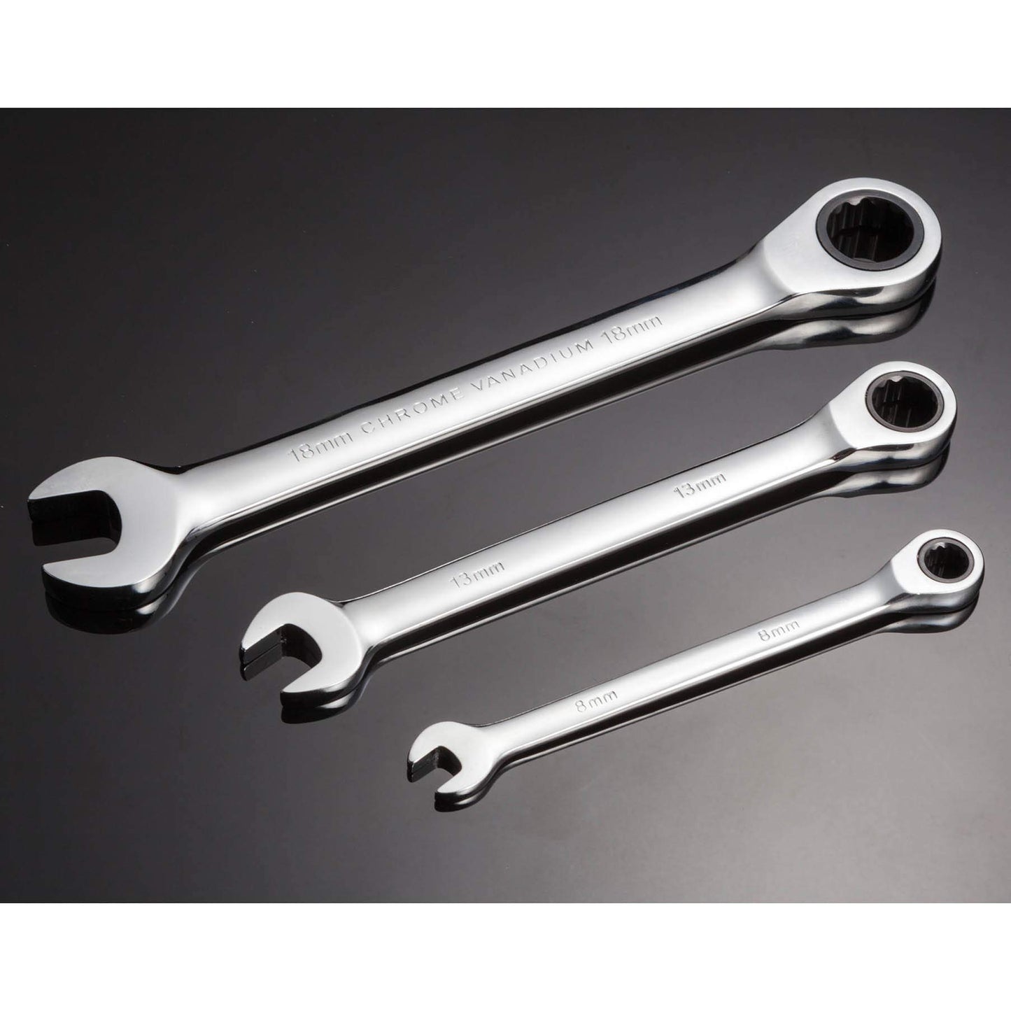 - Qnkaa Ratchet Spanner Set | Combination Wrench 12 Piece | Metric Sizes from 8mm to 19mm -