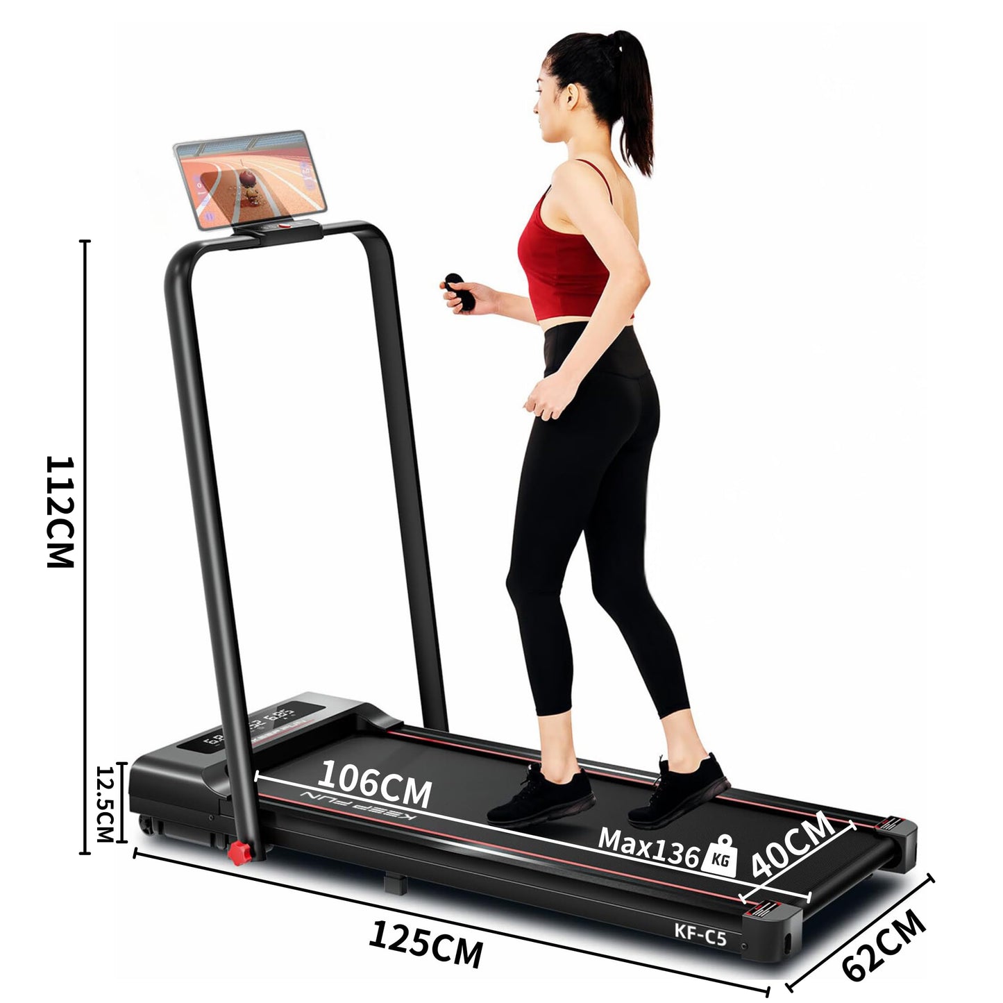 - KEEP FUN Folding Treadmill | 300 lb Capacity | Portable Treadmill 3 in 1 with Remote Control -